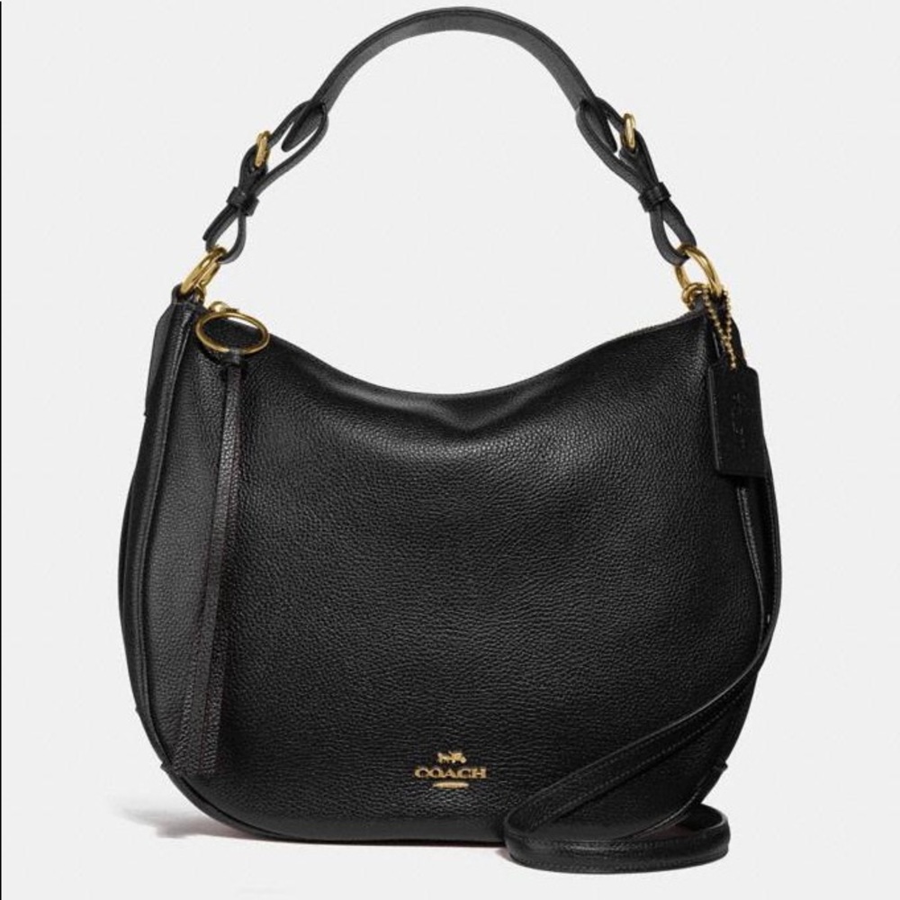 COACH Sutton Hobo Purse - Black/Gold